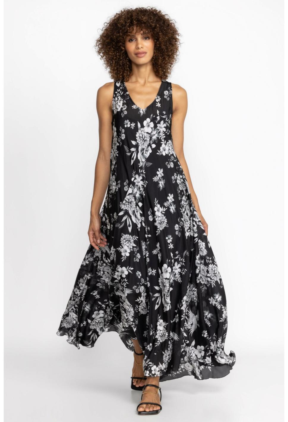 Women Dresses | Johnny Was Dreamer Silk Bias Dress Charcoal Dreamer