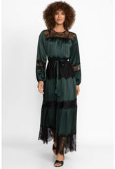 Women Dresses | Johnny Was Ellie Lace Tiered Lace Maxi Dress Emerald Green