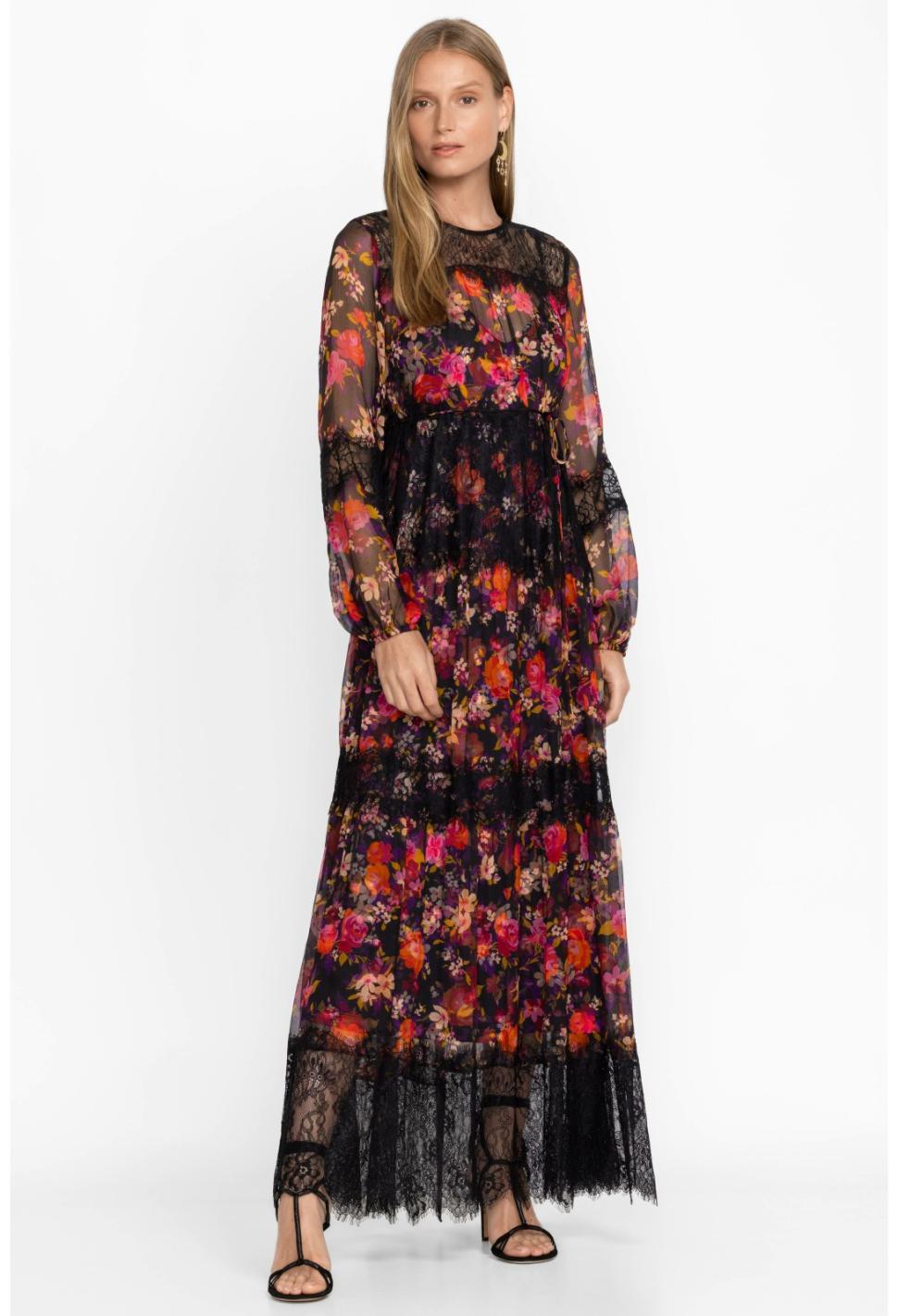Women Dresses | Johnny Was Flora Silk Maxi Dress Flora