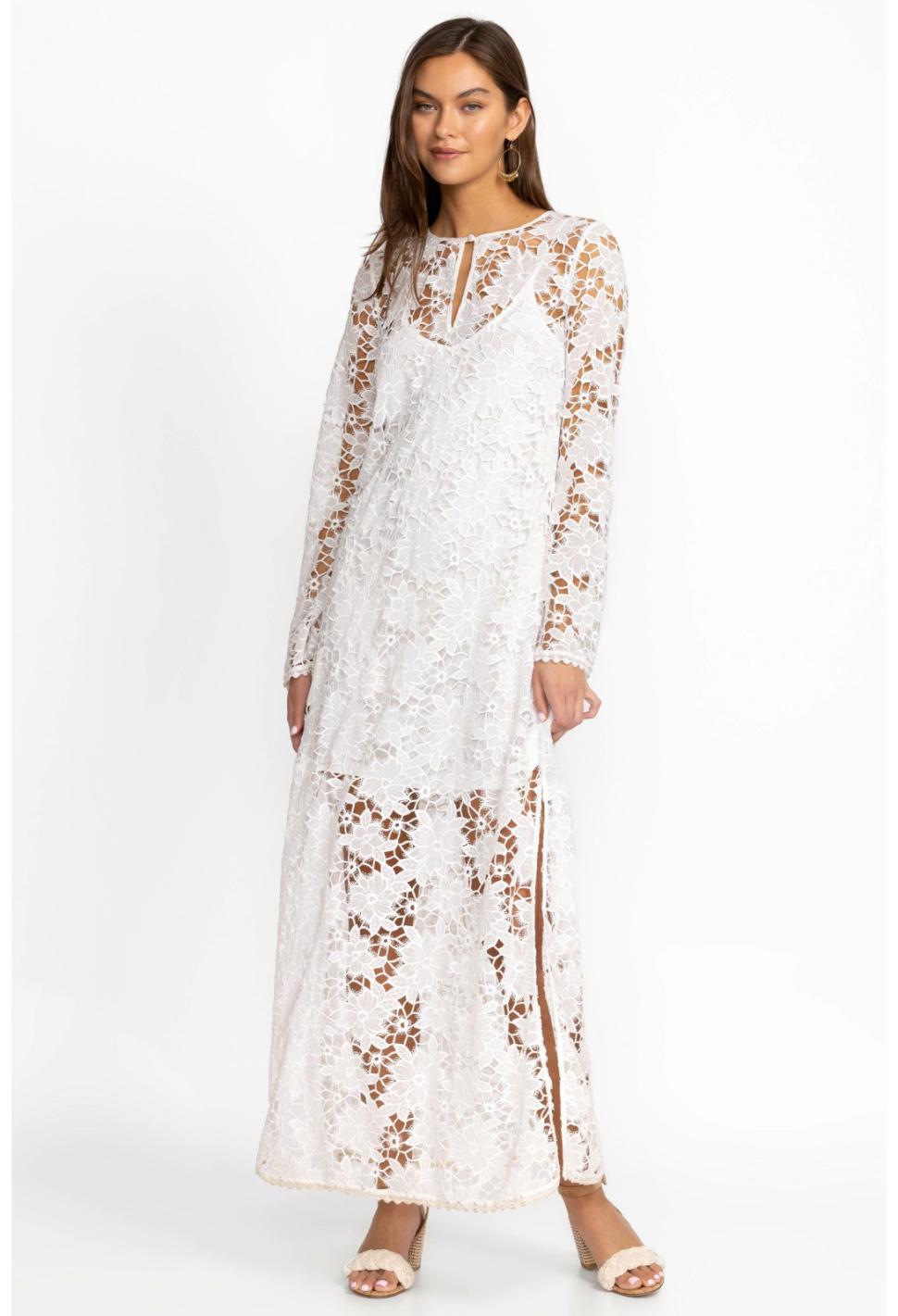 Women Dresses | Johnny Was Floral Garden Lace Maxi Dress White