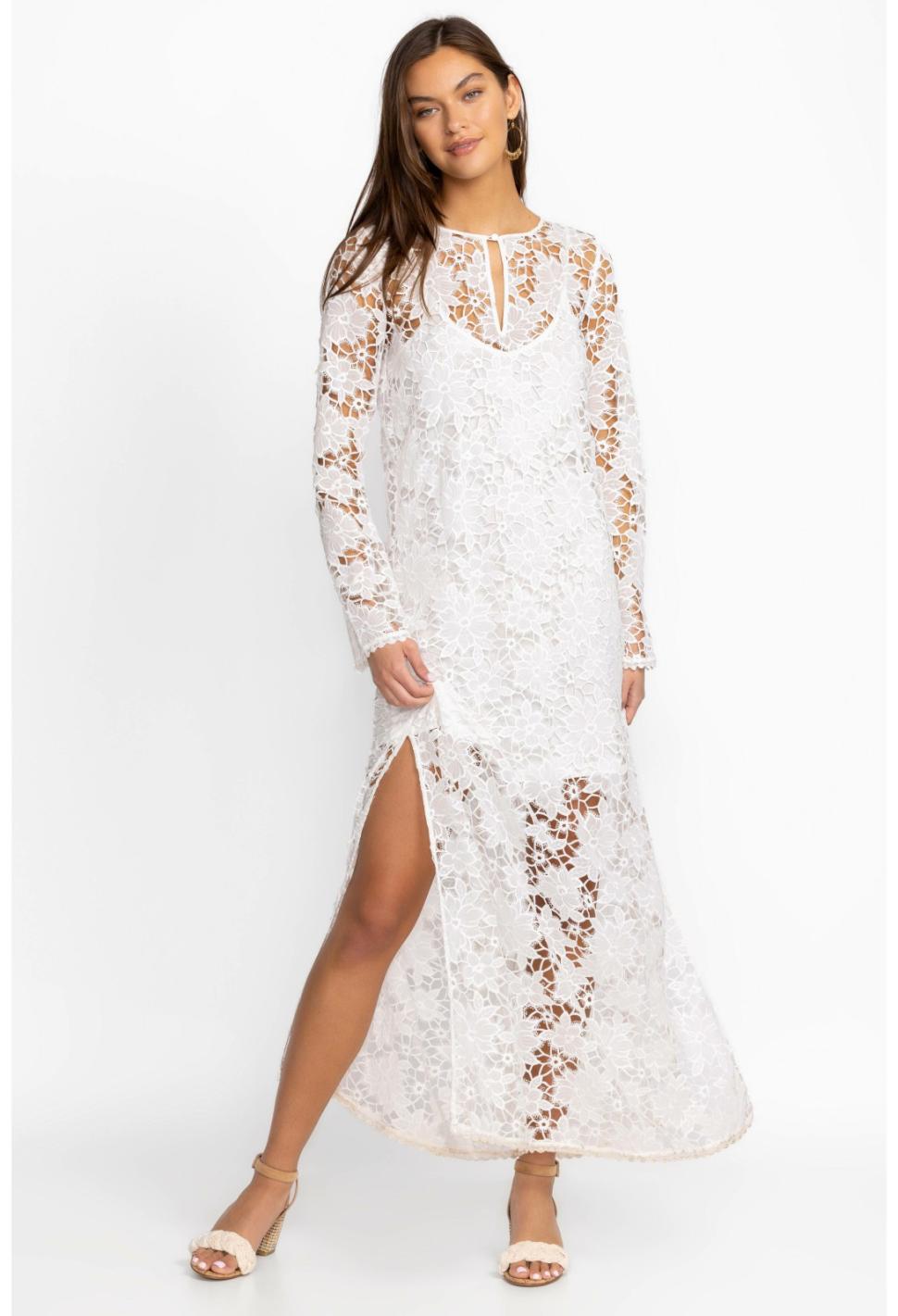 Women Dresses | Johnny Was Floral Garden Lace Maxi Dress White