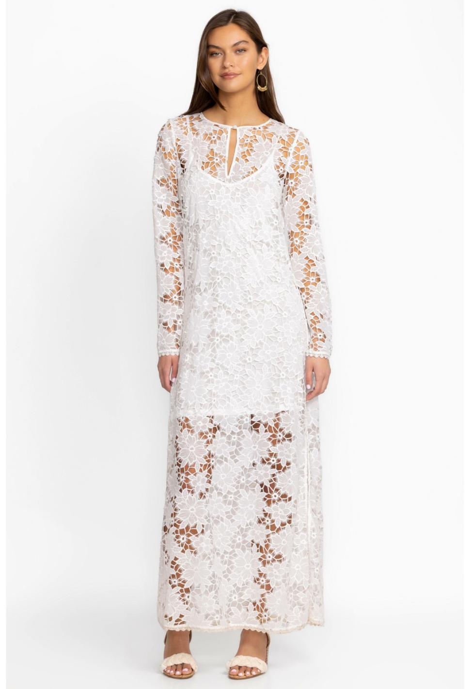 Women Dresses | Johnny Was Floral Garden Lace Maxi Dress White