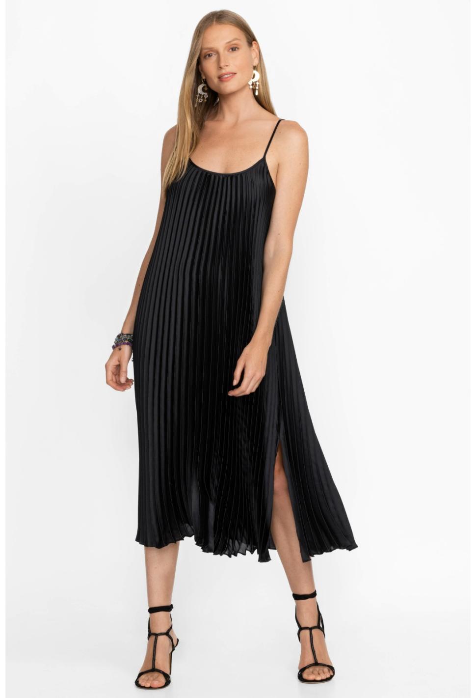 Women Dresses | Johnny Was Gemma Pleated Midi Dress Black