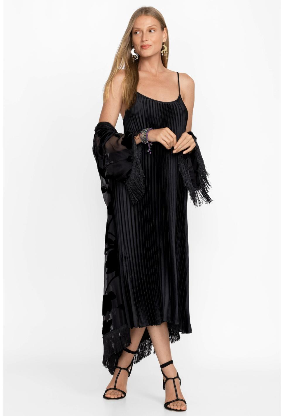 Women Dresses | Johnny Was Gemma Pleated Midi Dress Black