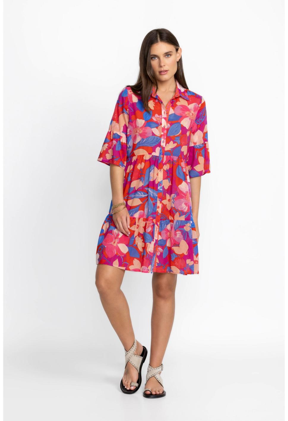 Women Dresses | Johnny Was Giverney Gardens Ruffle Sleeve Dress Giverney Gardens