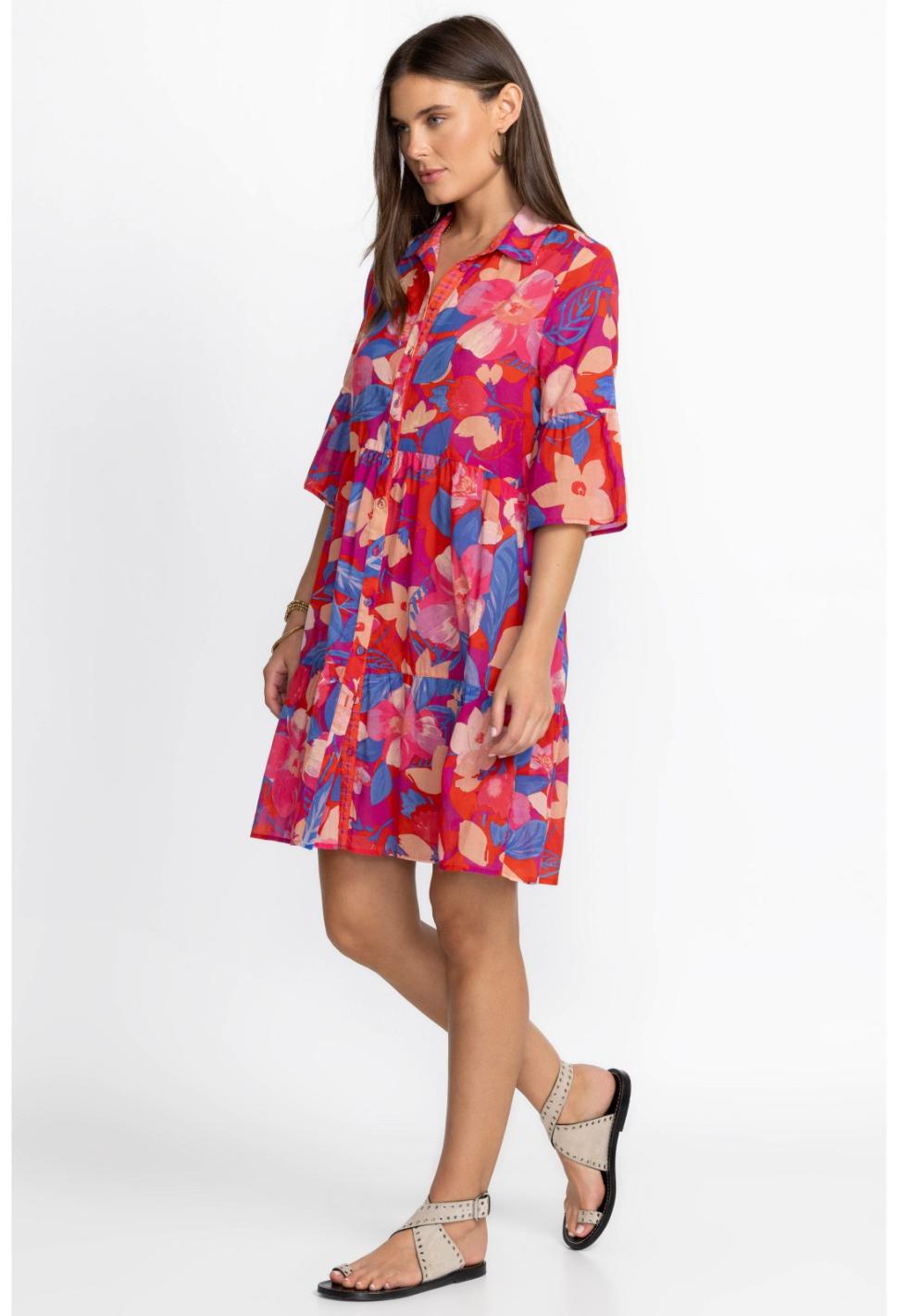 Women Dresses | Johnny Was Giverney Gardens Ruffle Sleeve Dress Giverney Gardens