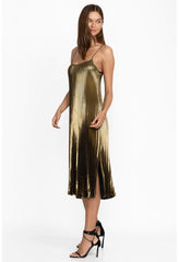 Women Dresses | Johnny Was Golden Gem Pleated Midi Dress Gold