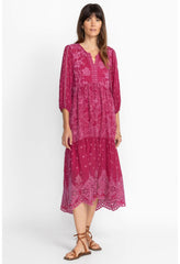 Women Dresses | Johnny Was Gracie Hopscotch Dress Rumba Red