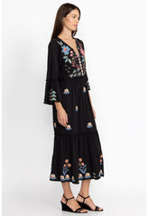 Women Dresses | Johnny Was Griffin Ruffle Tiered Knit Dress Black