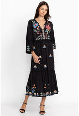 Women Dresses | Johnny Was Griffin Ruffle Tiered Knit Dress Black