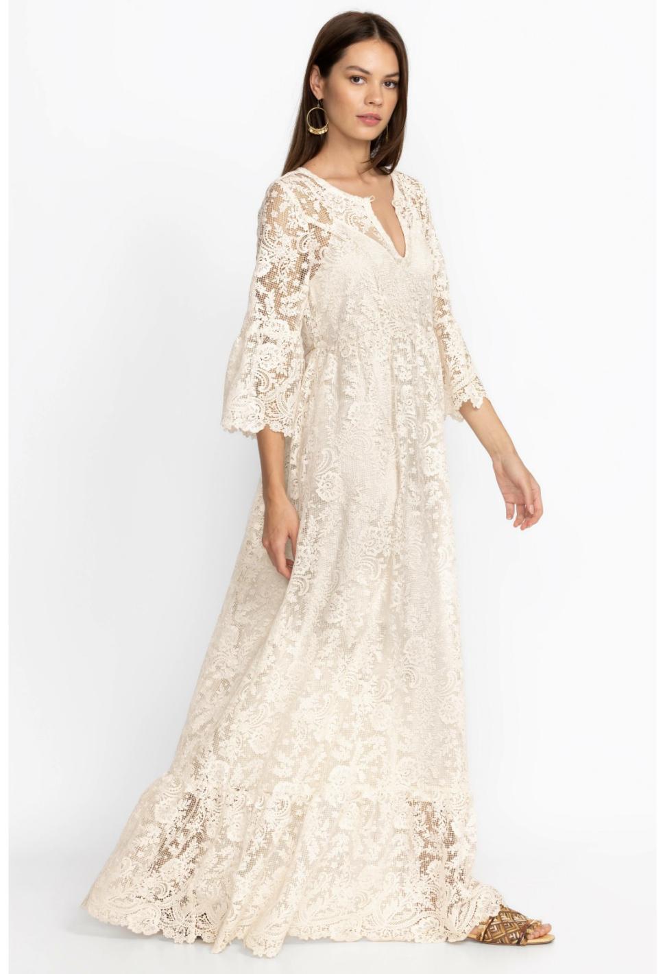 Women Dresses | Johnny Was Harper Recycled Lace Maxi Dress Ecru