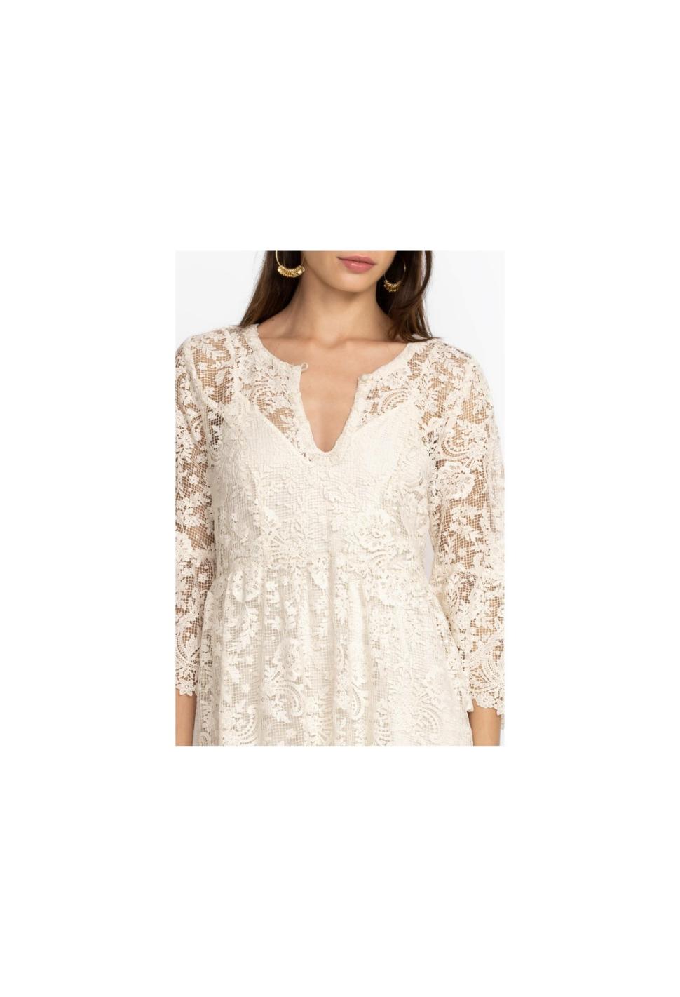 Women Dresses | Johnny Was Harper Recycled Lace Maxi Dress Ecru
