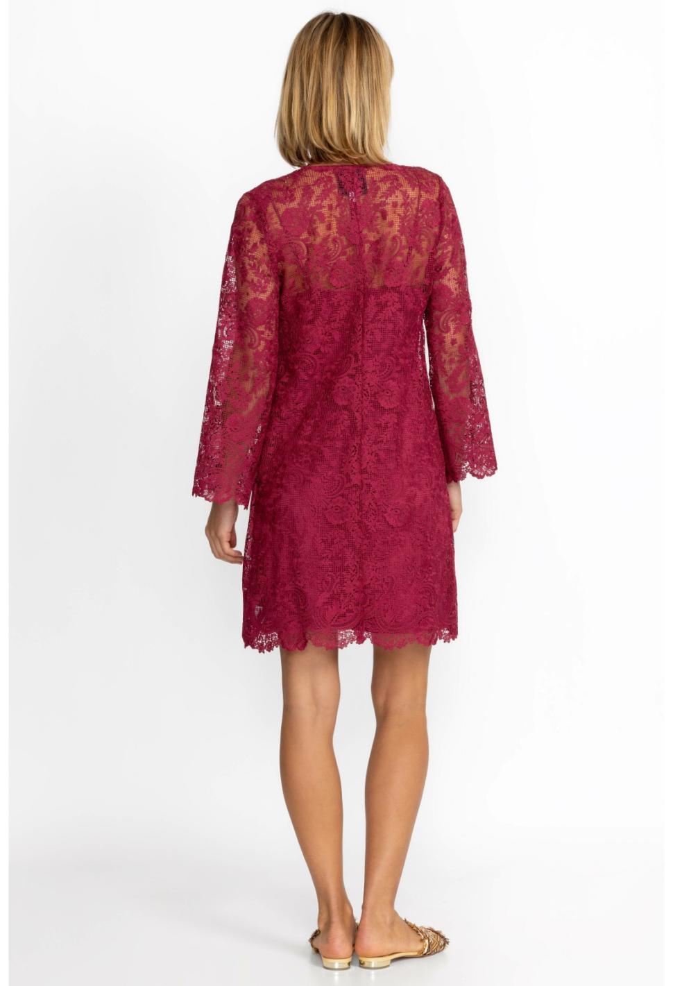 Women Dresses | Johnny Was Harper Recycled Lace Mini Dress Smokey Rose