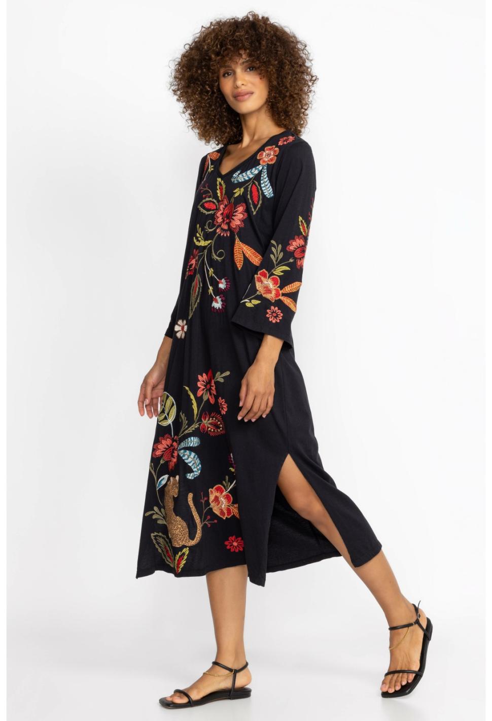Women Dresses | Johnny Was Isabella Kimono Sleeve Tee Dress Black