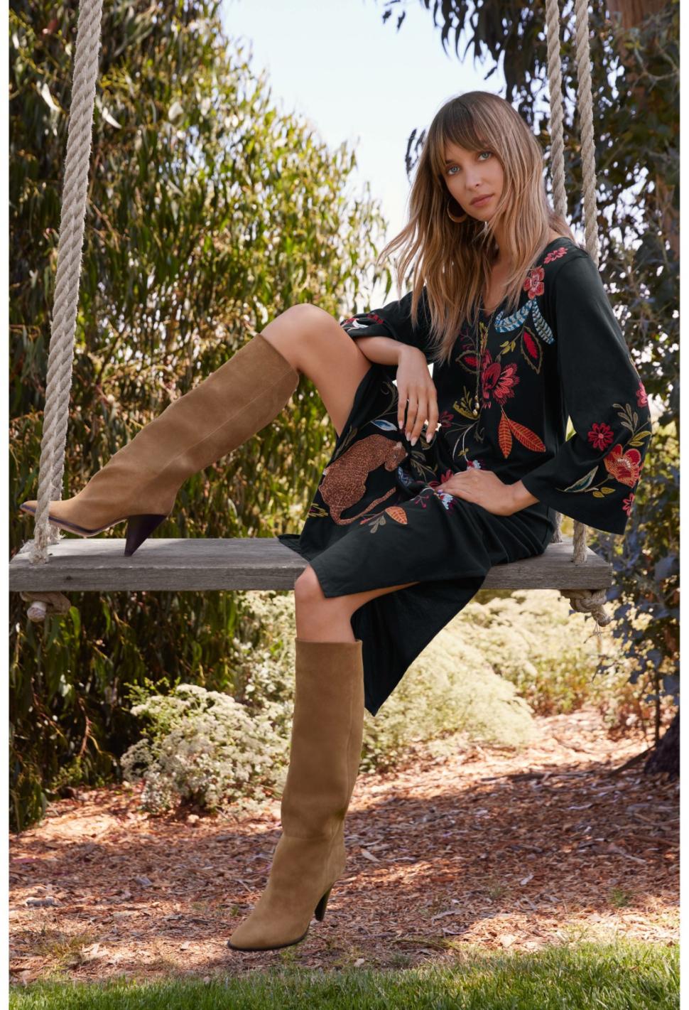 Women Dresses | Johnny Was Isabella Kimono Sleeve Tee Dress Black