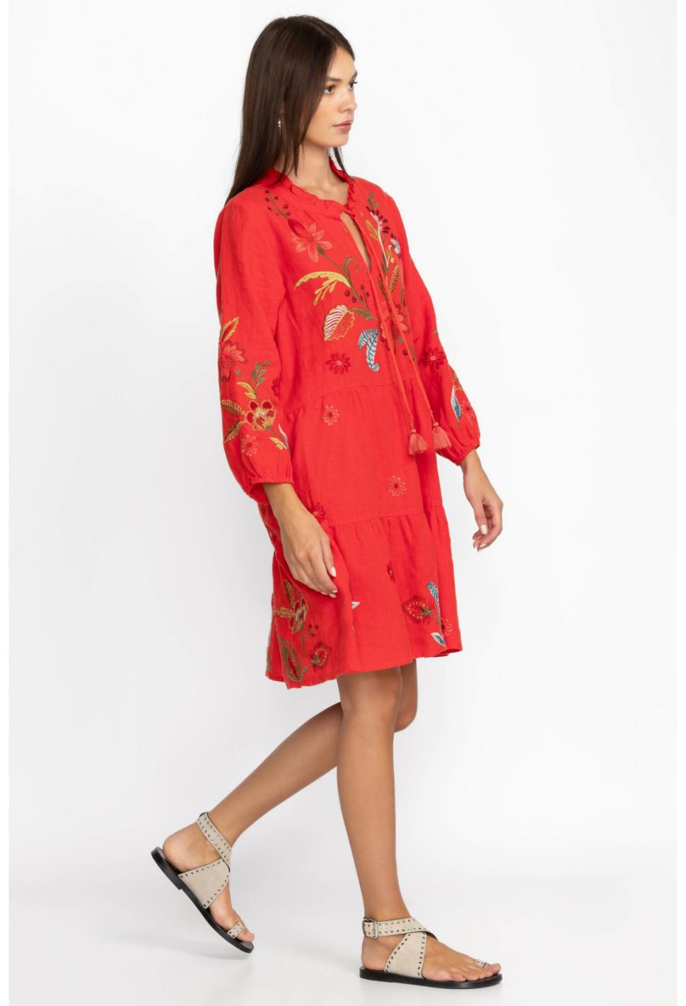 Women Dresses | Johnny Was Isabella Tiered Field Dress Molten Lava