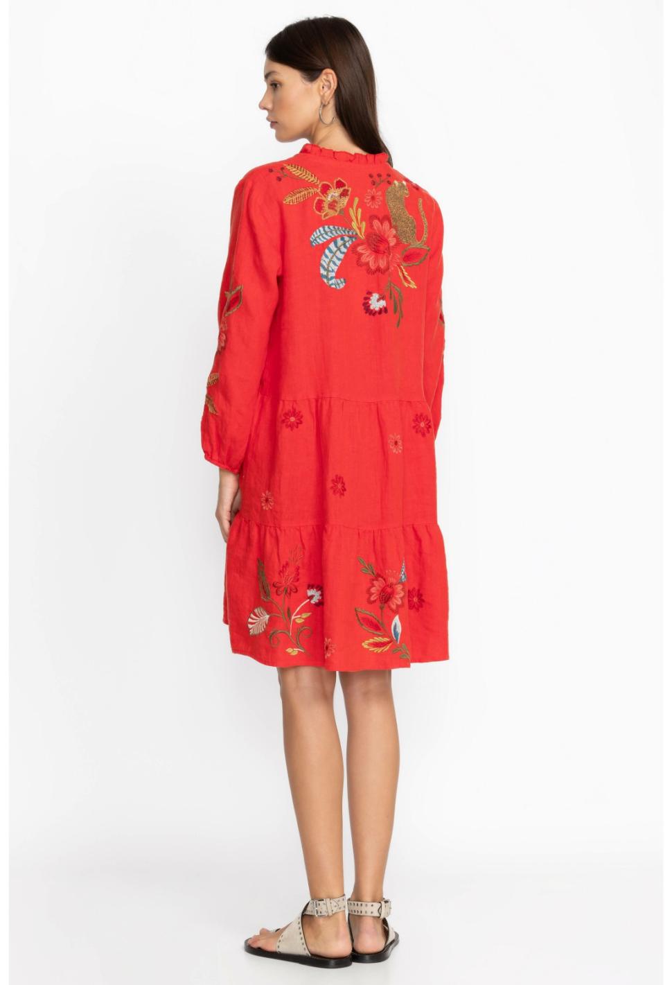 Women Dresses | Johnny Was Isabella Tiered Field Dress Molten Lava