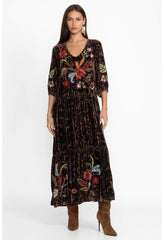 Women Dresses | Johnny Was Isabella Velvet Tiered Dress French Leopard