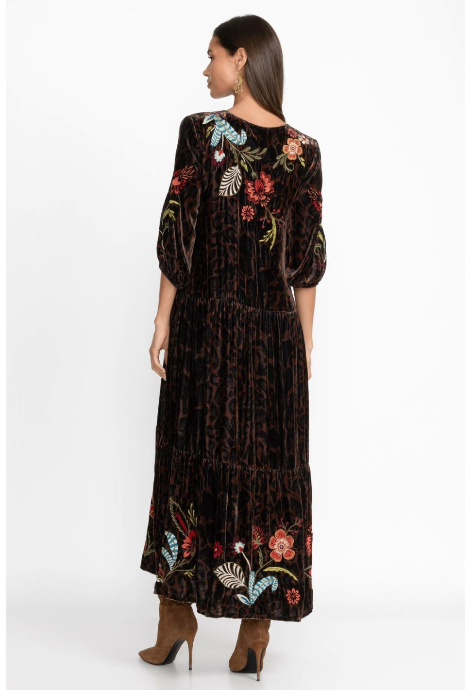 Women Dresses | Johnny Was Isabella Velvet Tiered Dress French Leopard