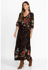Women Dresses | Johnny Was Isabella Velvet Tiered Dress French Leopard