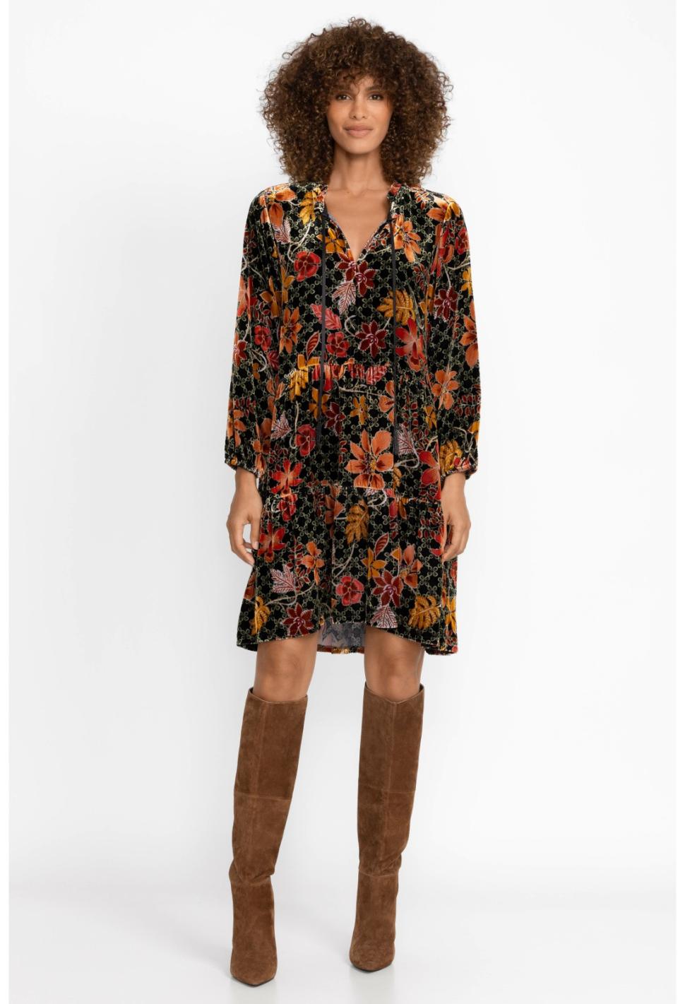 Women Dresses | Johnny Was Jasmoon Flore Velvet Field Tiered Dress Jasmoon Flore