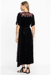 Women Dresses | Johnny Was Lilith Velvet Wrap Dress Black