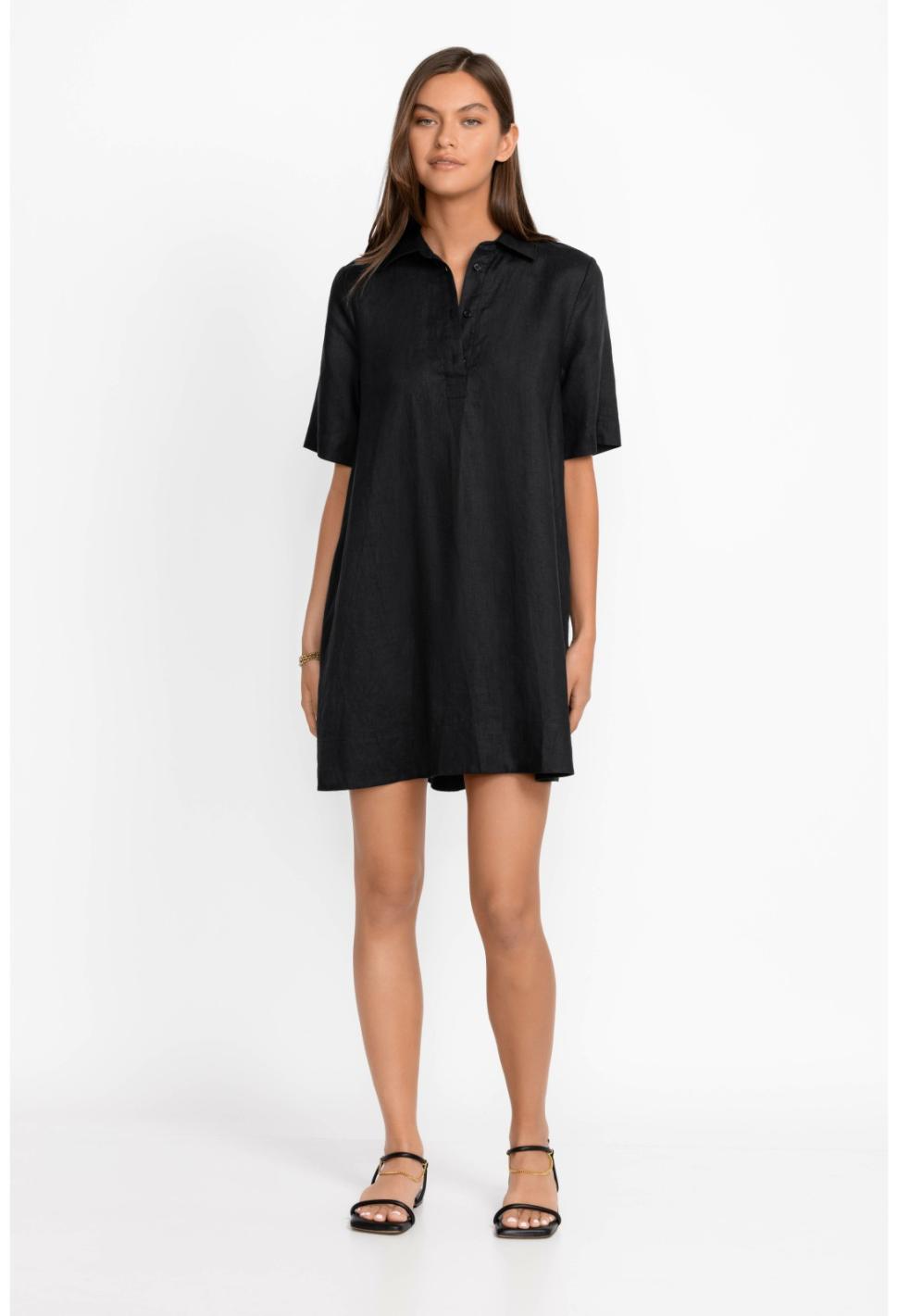 Women Dresses | Johnny Was Linen Polo Dress Black Beauty