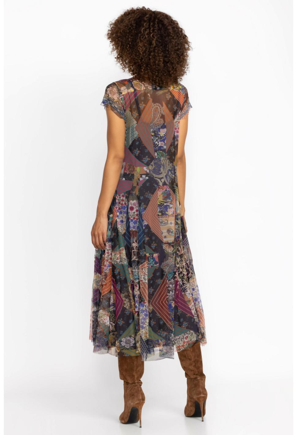 Women Dresses | Johnny Was Mazzy Godet Short Slv Dress Multi