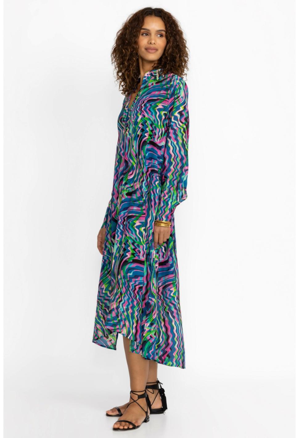 Women Dresses | Johnny Was Moonwave Henley Dress Moonwave