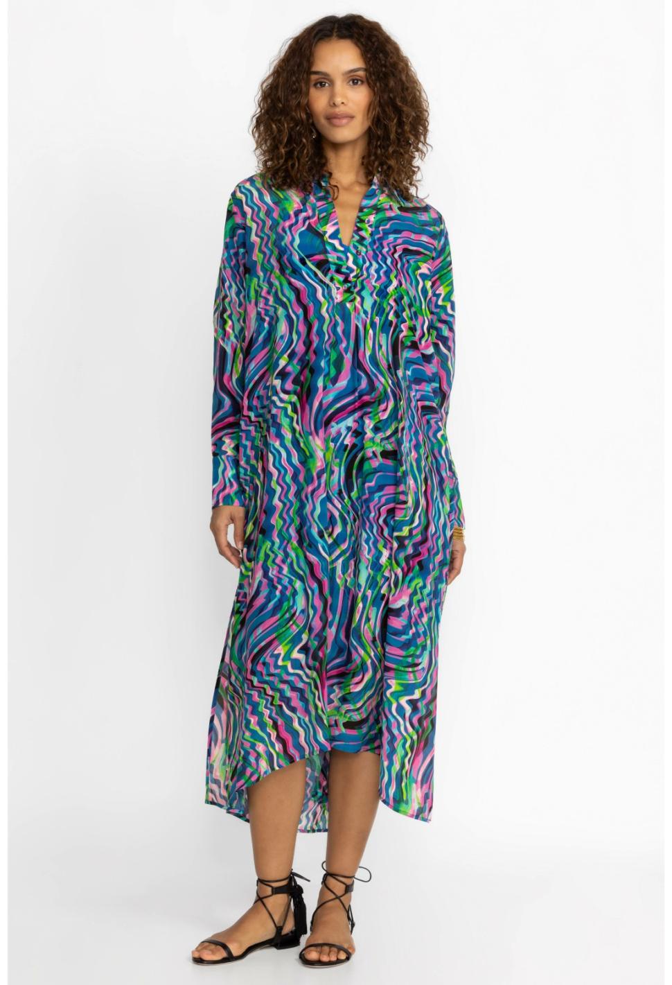 Women Dresses | Johnny Was Moonwave Henley Dress Moonwave