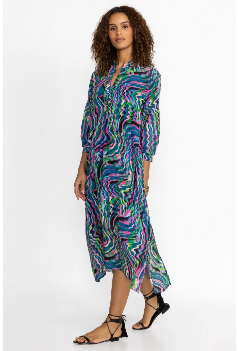 Women Dresses | Johnny Was Moonwave Henley Dress Moonwave