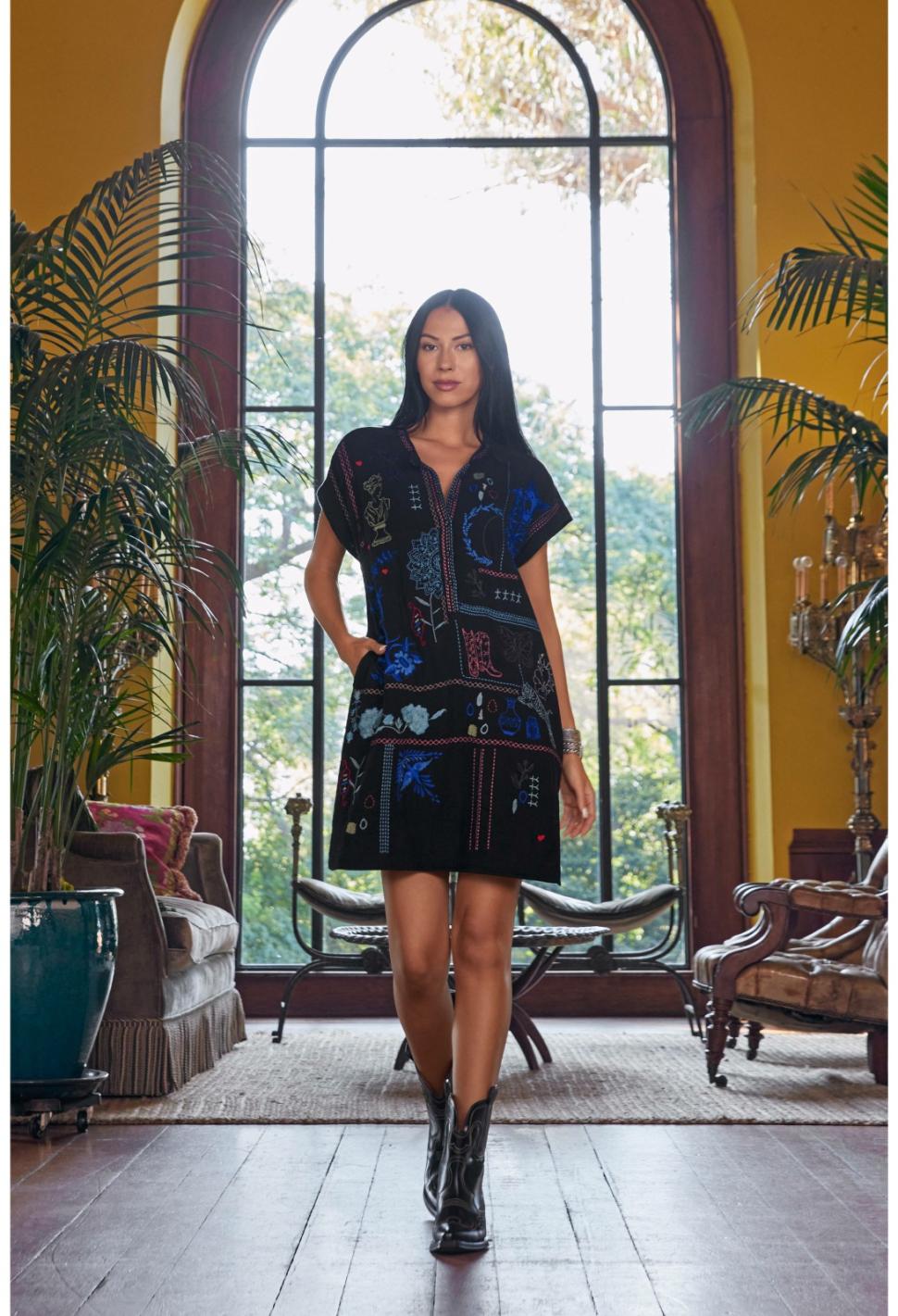 Women Dresses | Johnny Was Nahmad Dress (Lined) Black