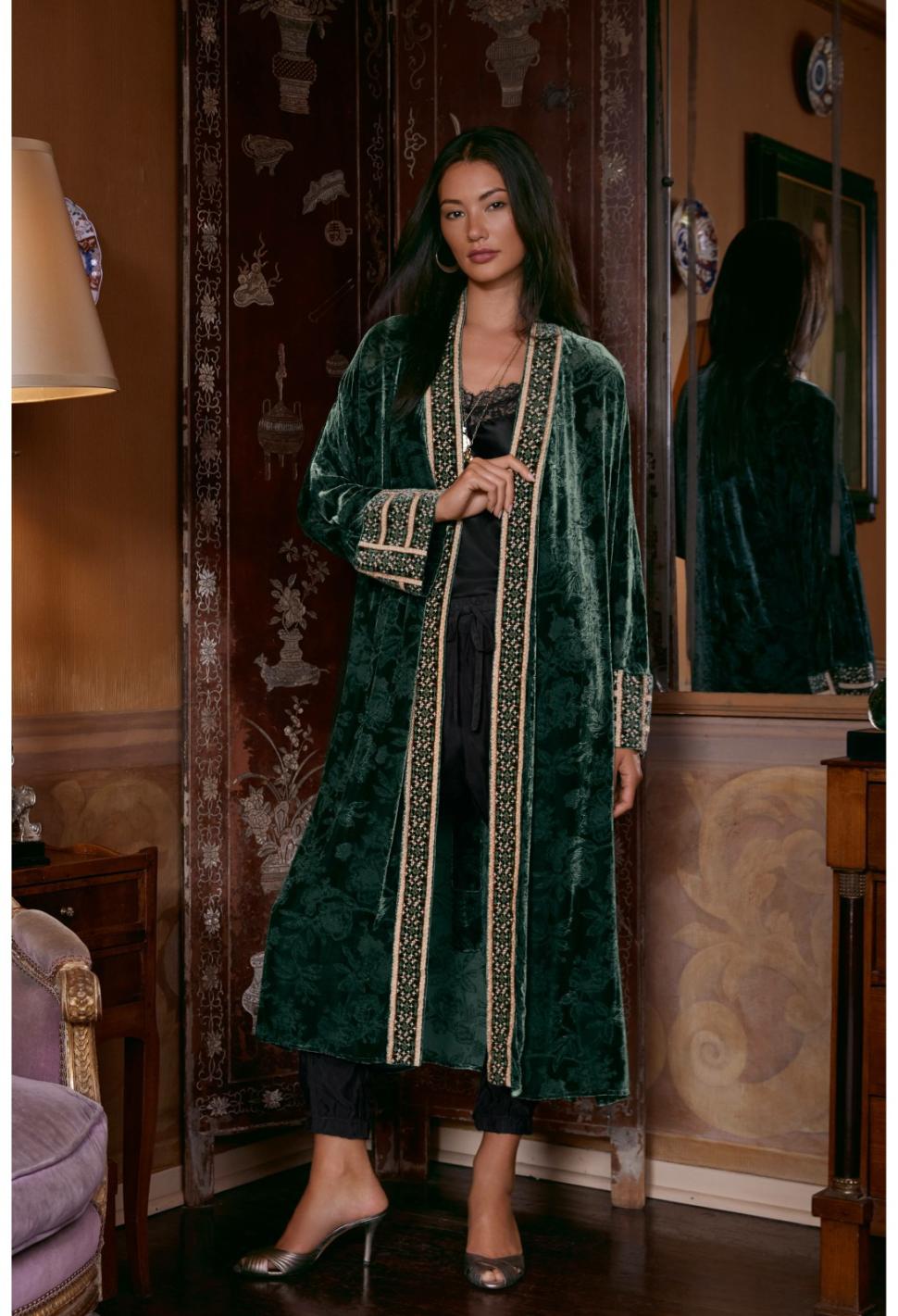 Women Dresses | Johnny Was Natalia Silk Midi Dress Emerald Green