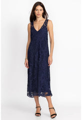 Women Dresses | Johnny Was Natalie Lace Midi Dress Sapphire Blue