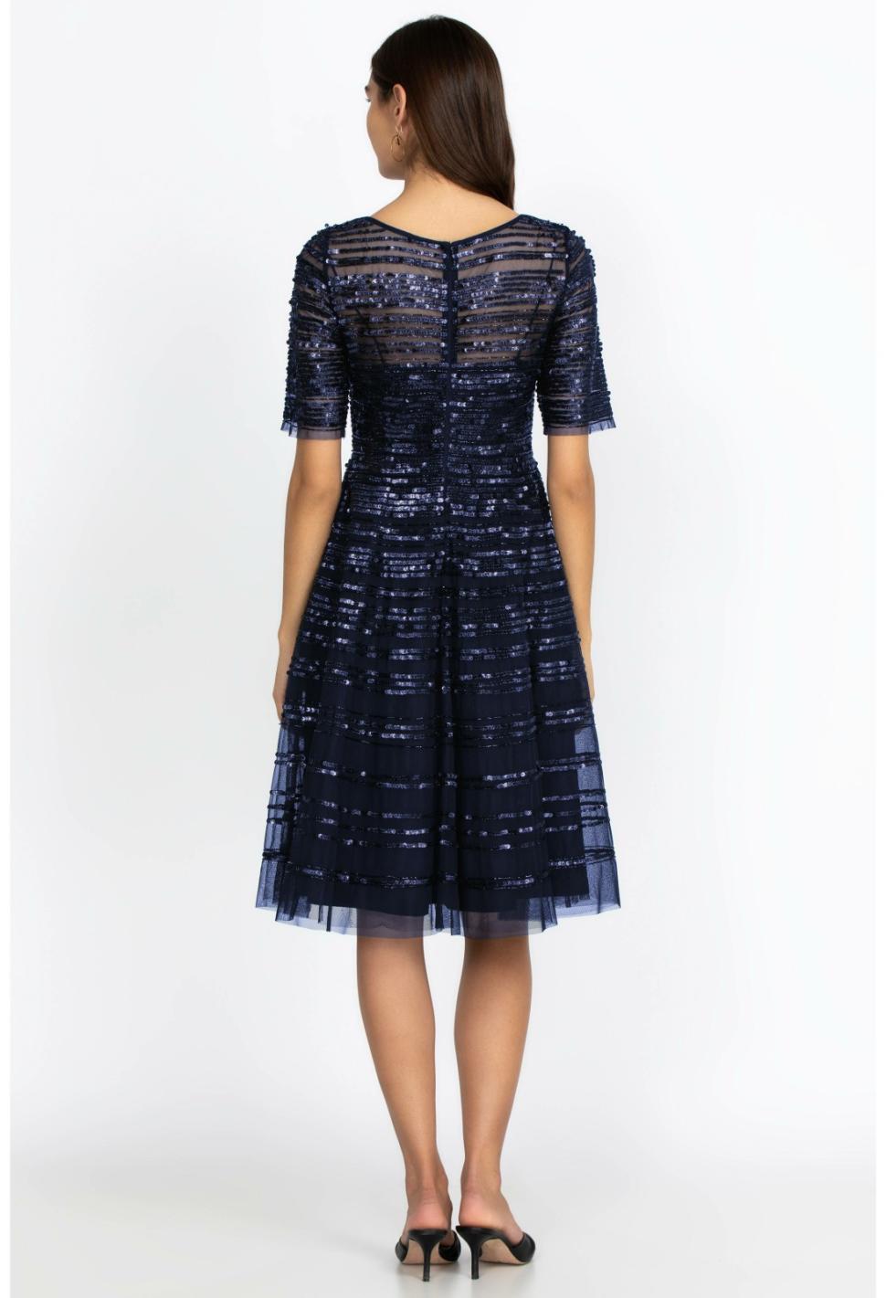 Women Dresses | Johnny Was Navy Beaded Mesh Dress Navy