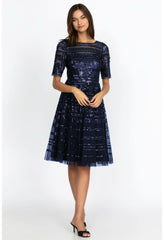 Women Dresses | Johnny Was Navy Beaded Mesh Dress Navy