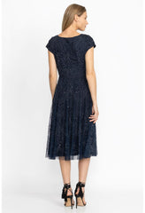 Women Dresses | Johnny Was Paisley Beaded Mesh Dress Navy