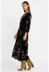 Women Dresses | Johnny Was Palmira Velvet Effortless Midi Dress Black