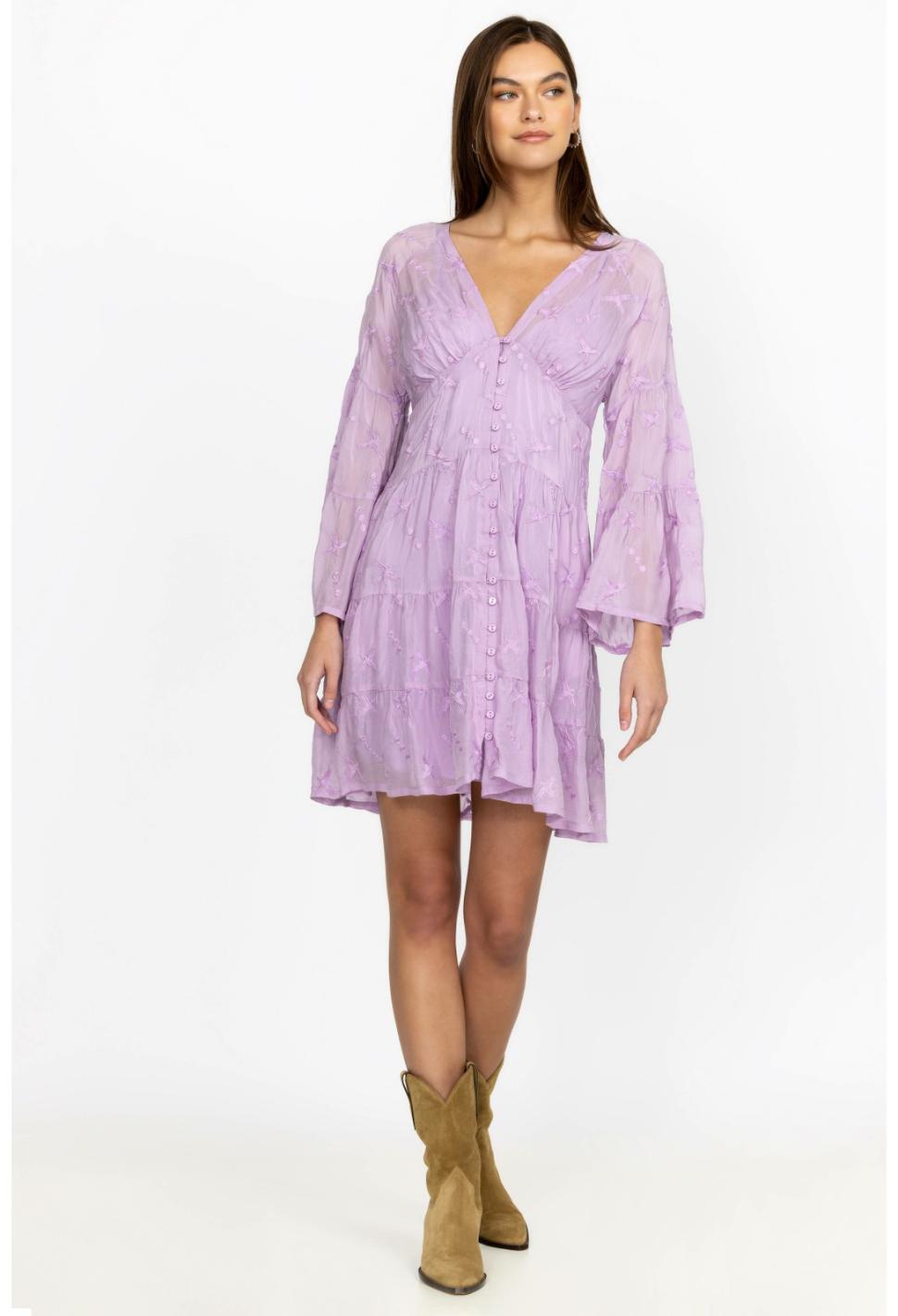 Women Dresses | Johnny Was Phoenix Flow Dress Lavender Frost