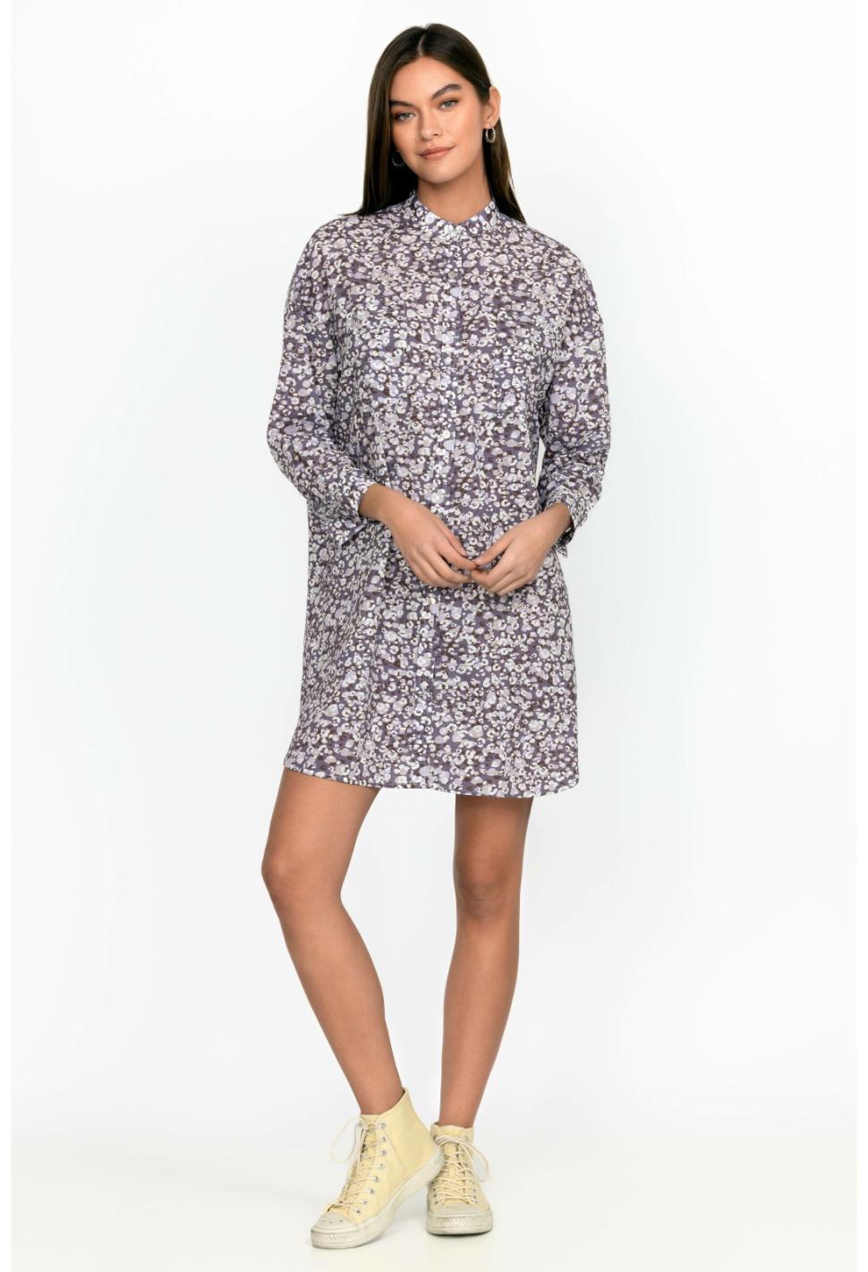 Women Dresses | Johnny Was Printed Big Shirt Dress Cadet Leopard Spots