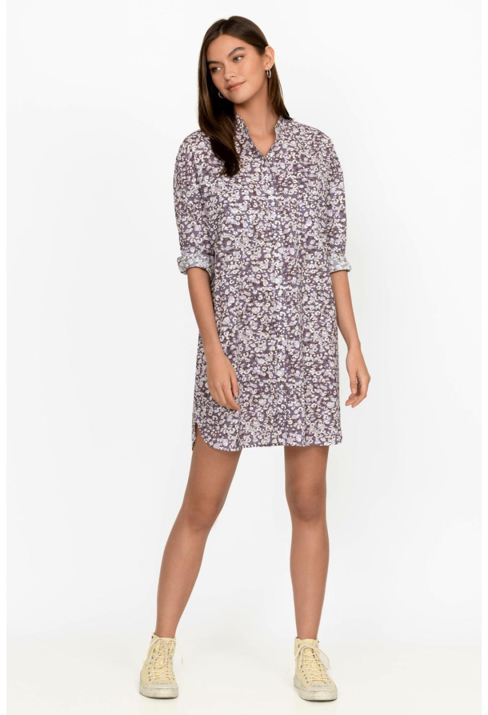 Women Dresses | Johnny Was Printed Big Shirt Dress Cadet Leopard Spots