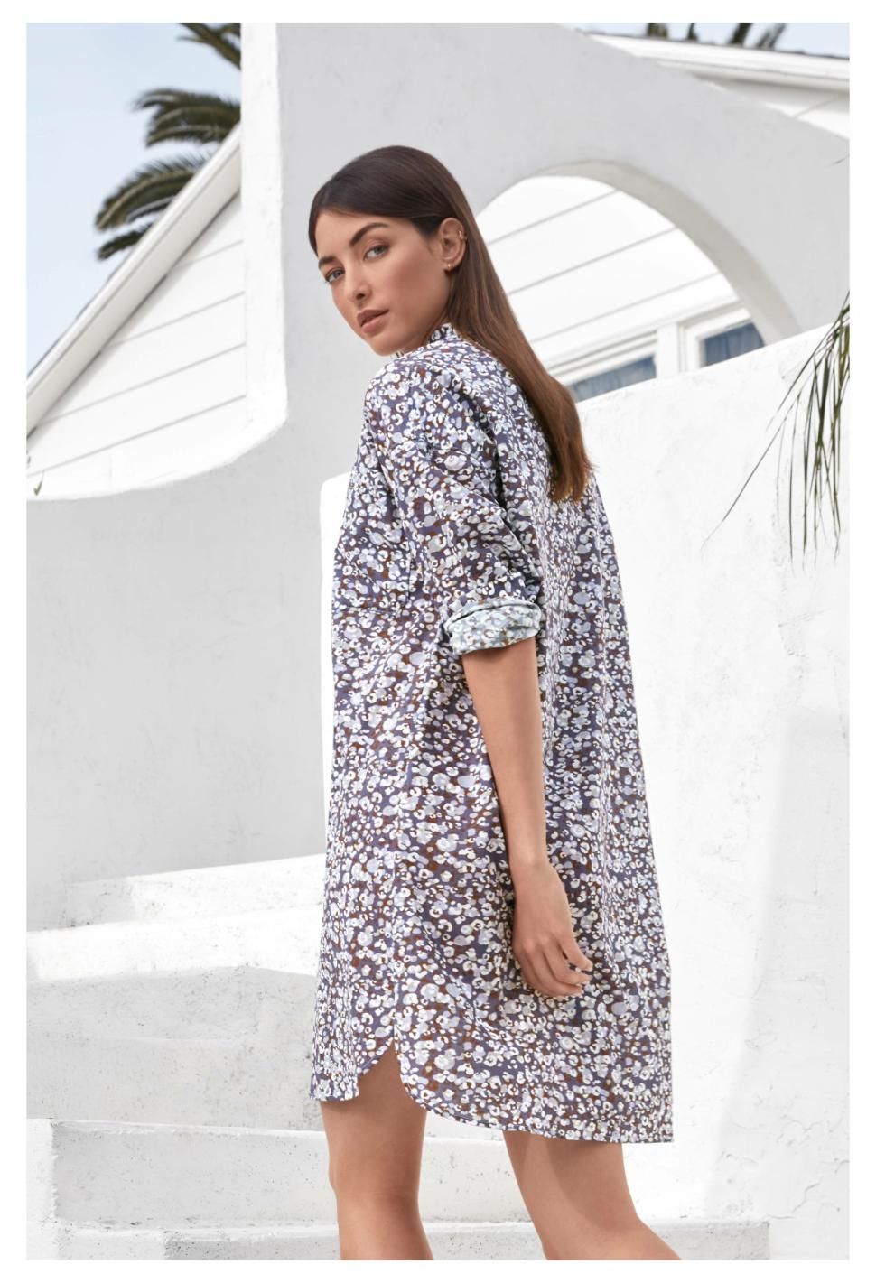 Women Dresses | Johnny Was Printed Big Shirt Dress Cadet Leopard Spots