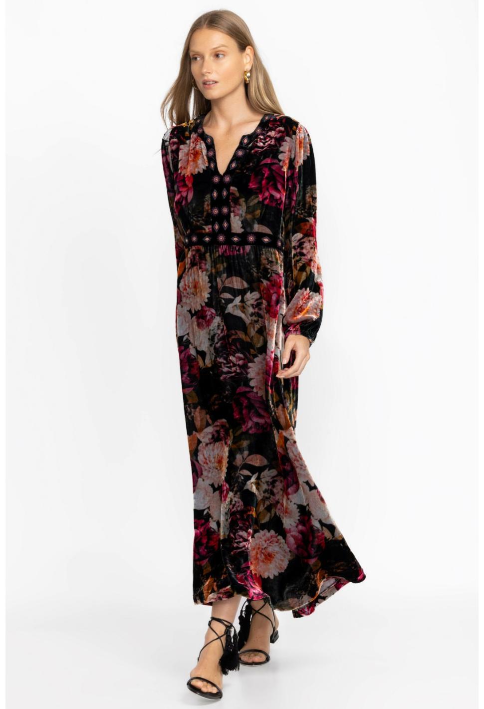 Women Dresses | Johnny Was Rosa Velvet Front Notch Dress Multi