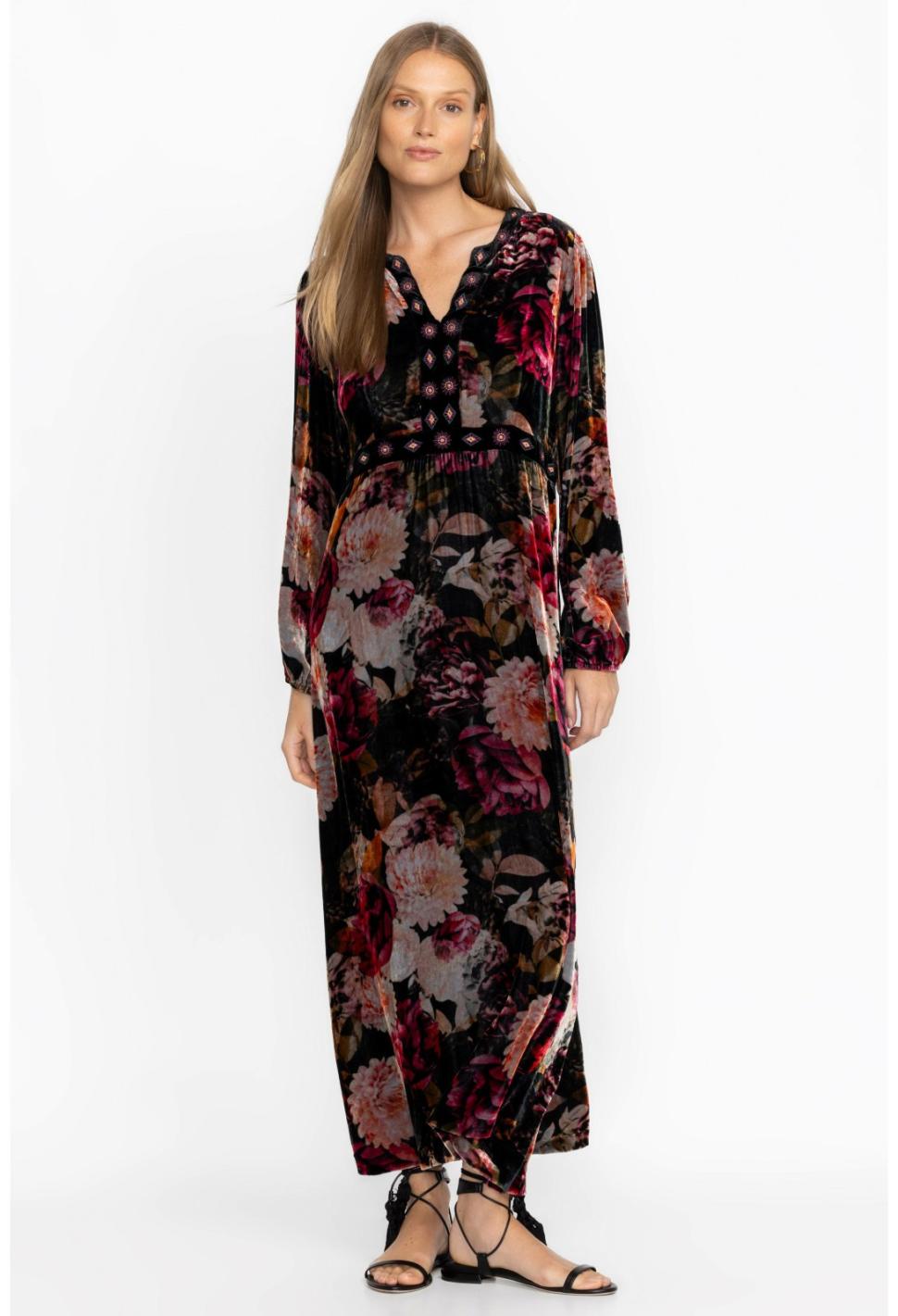 Women Dresses | Johnny Was Rosa Velvet Front Notch Dress Multi