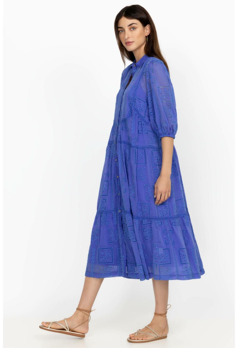 Women Dresses | Johnny Was Sadie Midi Dress Dazzling Blue