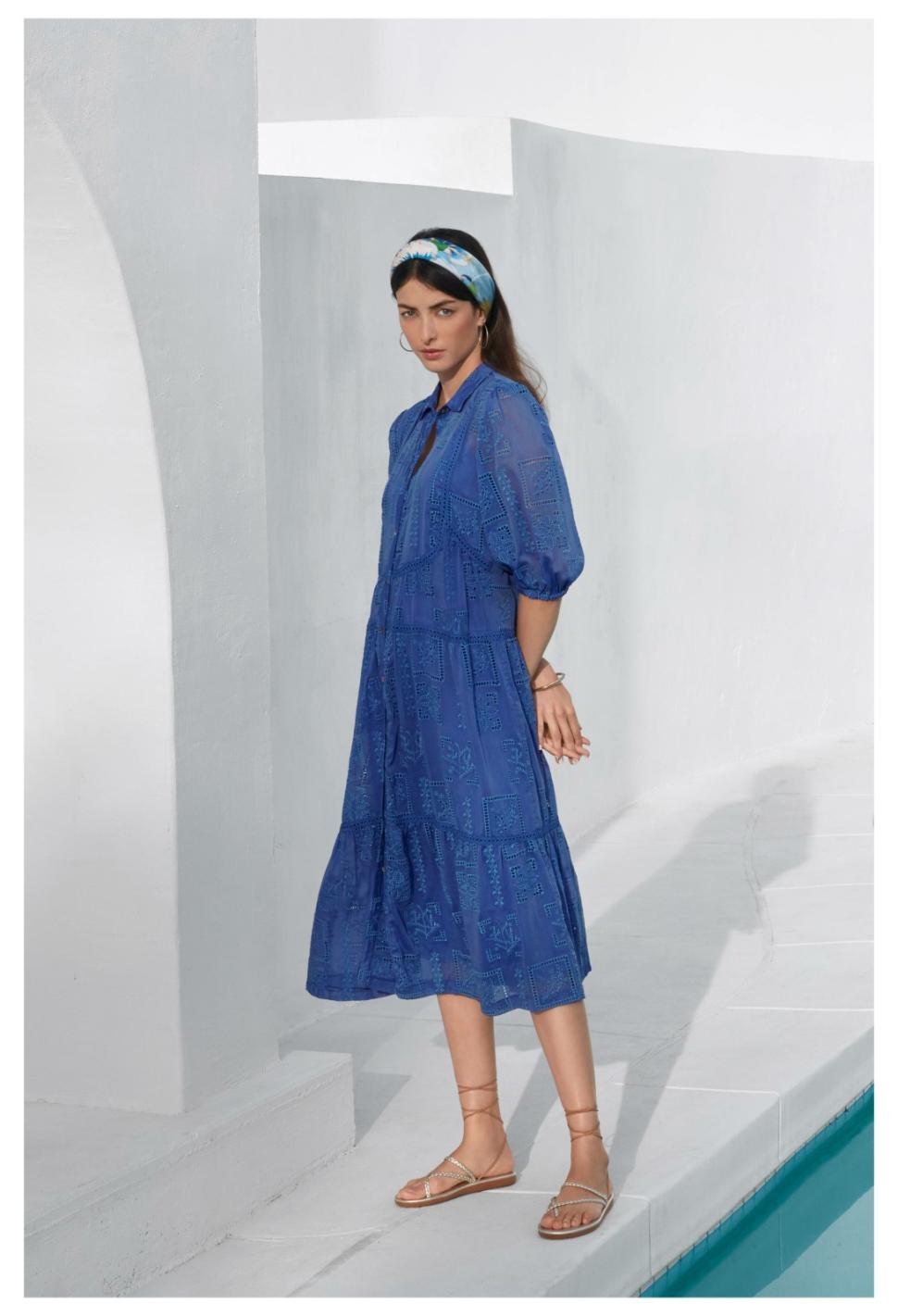 Women Dresses | Johnny Was Sadie Midi Dress Dazzling Blue