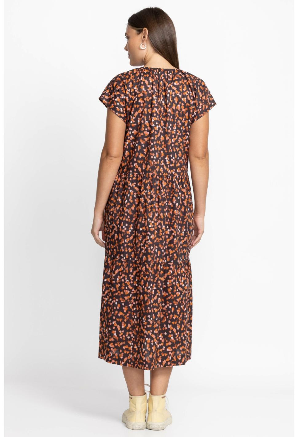 Women Dresses | Johnny Was Shirred Neck Tier Dress Baked Apple Splatter