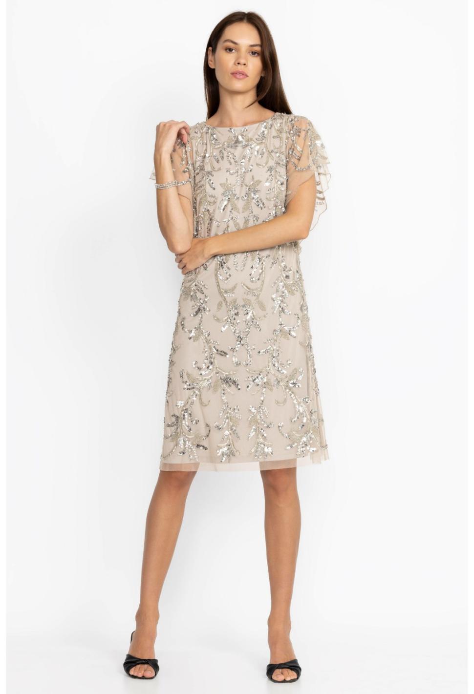 Women Dresses | Johnny Was Silver Sequin Cocktail Dress Silver