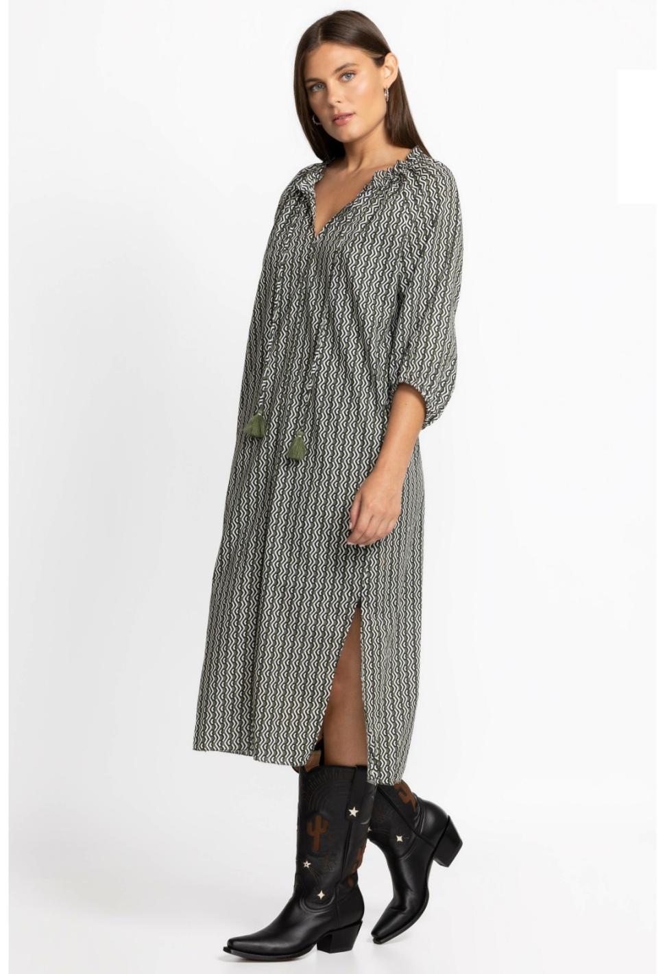 Women Dresses | Johnny Was Split Ruffle Neck Midi Multi