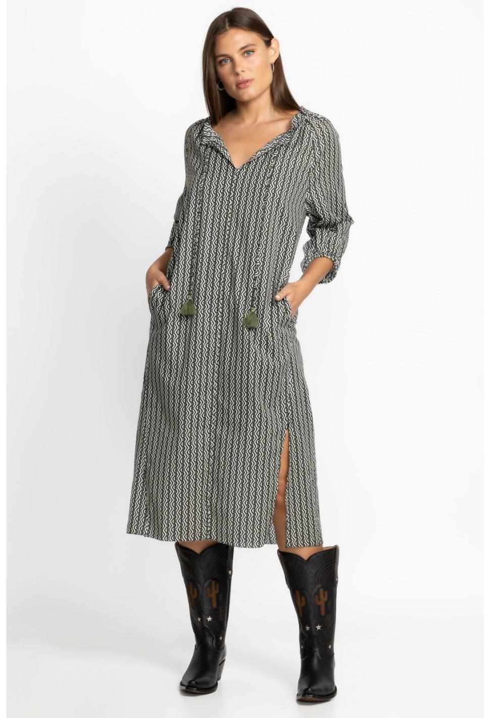 Women Dresses | Johnny Was Split Ruffle Neck Midi Multi